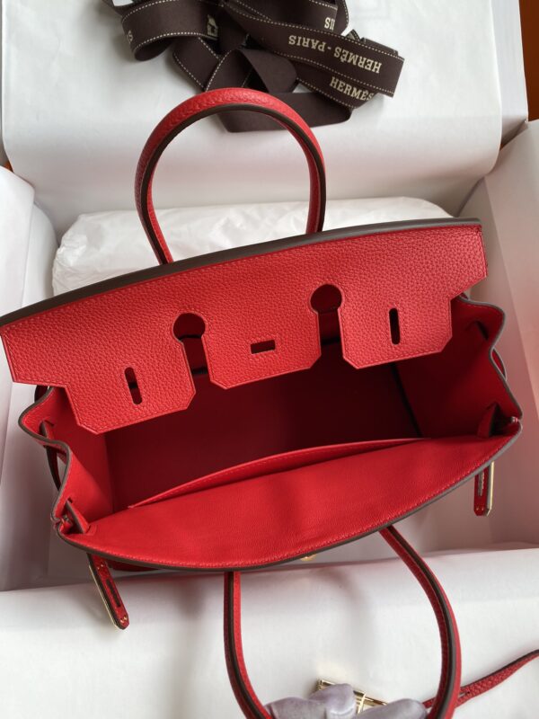 Hermes Birkin Hand-Stitched Handbag - Red - Image 4