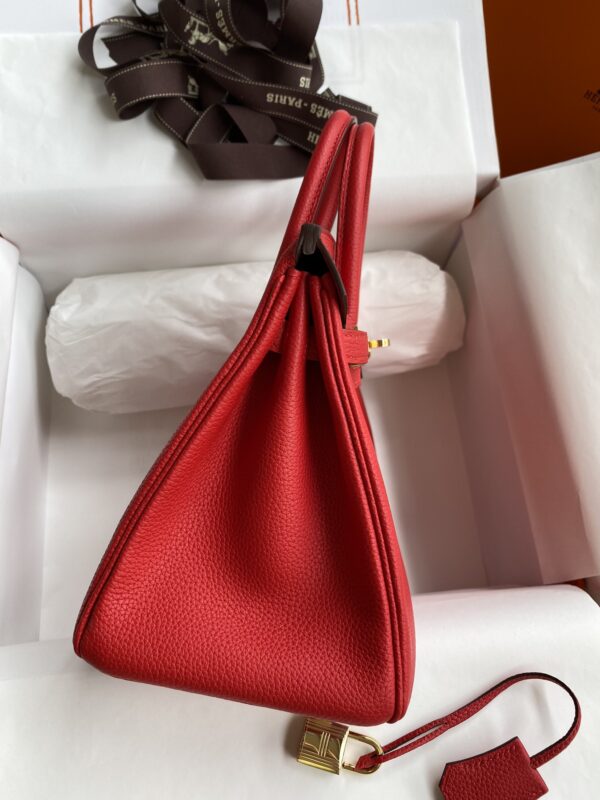 Hermes Birkin Hand-Stitched Handbag - Red - Image 3