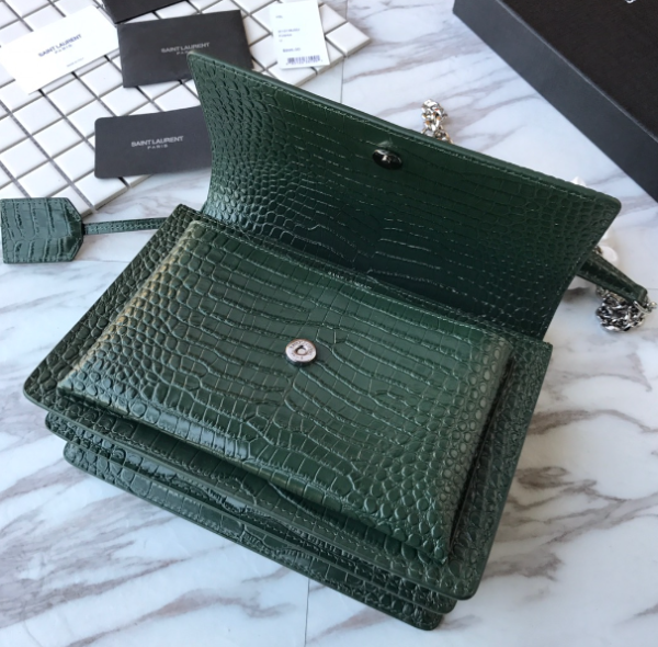 YSL Yves Small Crocodile Handbag - Green - Image 3