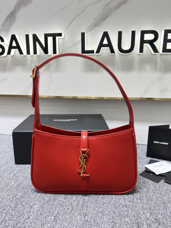 YSL's New Patent Leather Armpit Bag - Red - Image 2