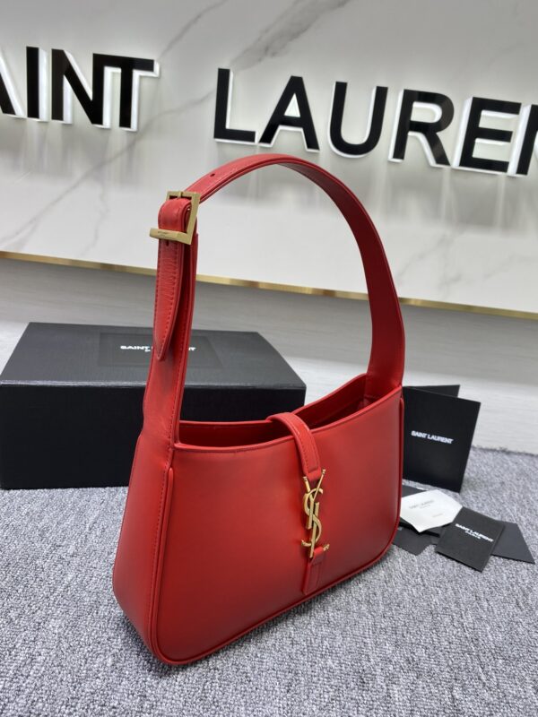 YSL's New Patent Leather Armpit Bag - Red - Image 3