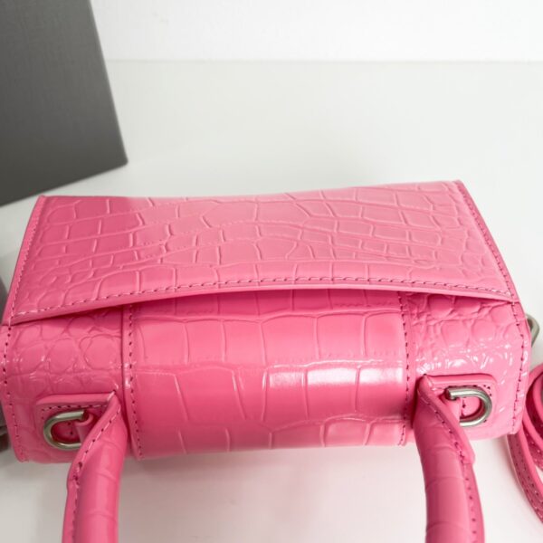 Balenciaga Crocodile XSmall Hourglass Bag - Pink - Image 3