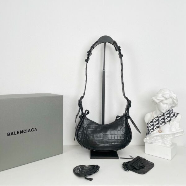 Balenciaga Le Cagole Half-Moon Large Armpit Dumpling Bag - Black - Image 5