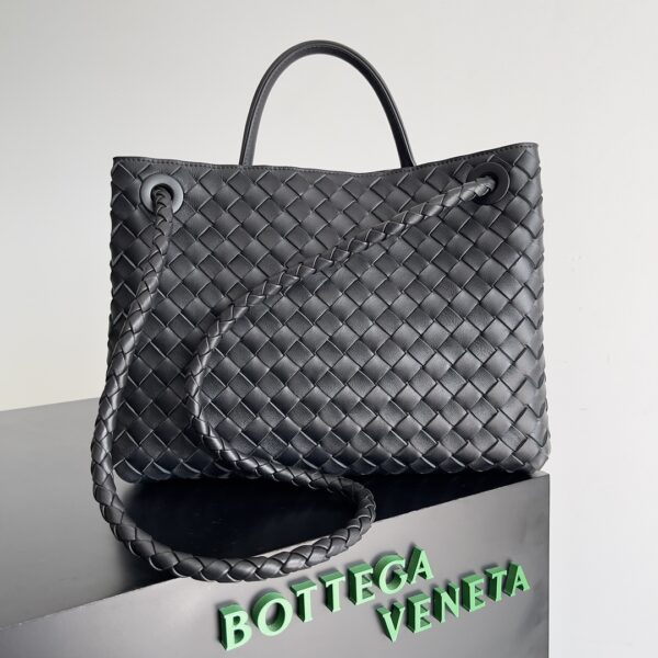 Bottega Veneta Andiamo Woven Handbag - Black - Image 5